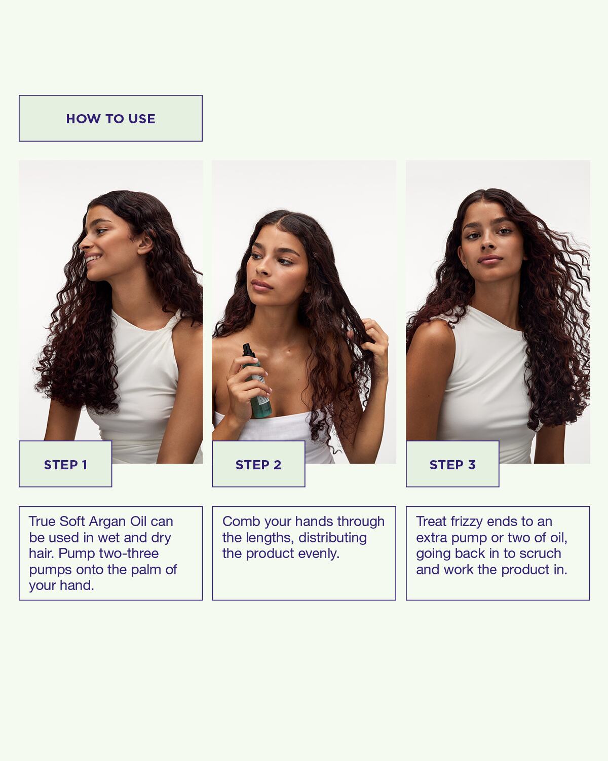how to apply argan oil to hair mid-lengths and ends step by step