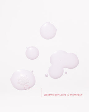 Lightweight leave-in Gloss Coat treatment droplets on a soft pink background
